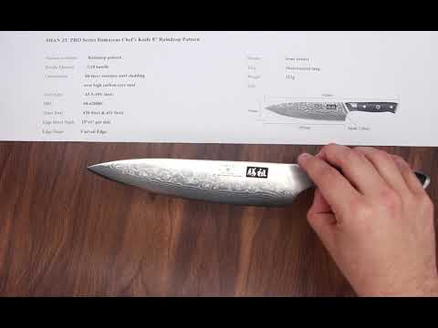 Couteau de chef Damas 8" Plus | SHAN ZU Pro